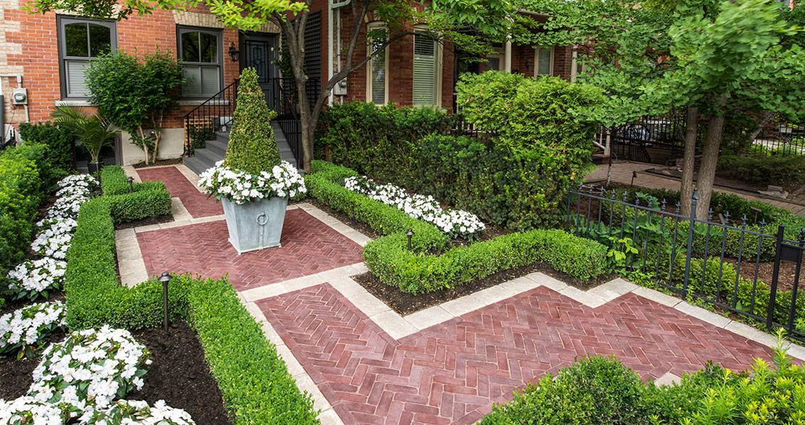 Front Walkway design using concrete pavers in Wayne, NJ