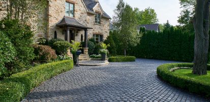 Charming Front Entrance with Unilock Interlocking Pavers