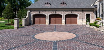 Interlocking Unilock Paver Driveway with Unique Circle Design