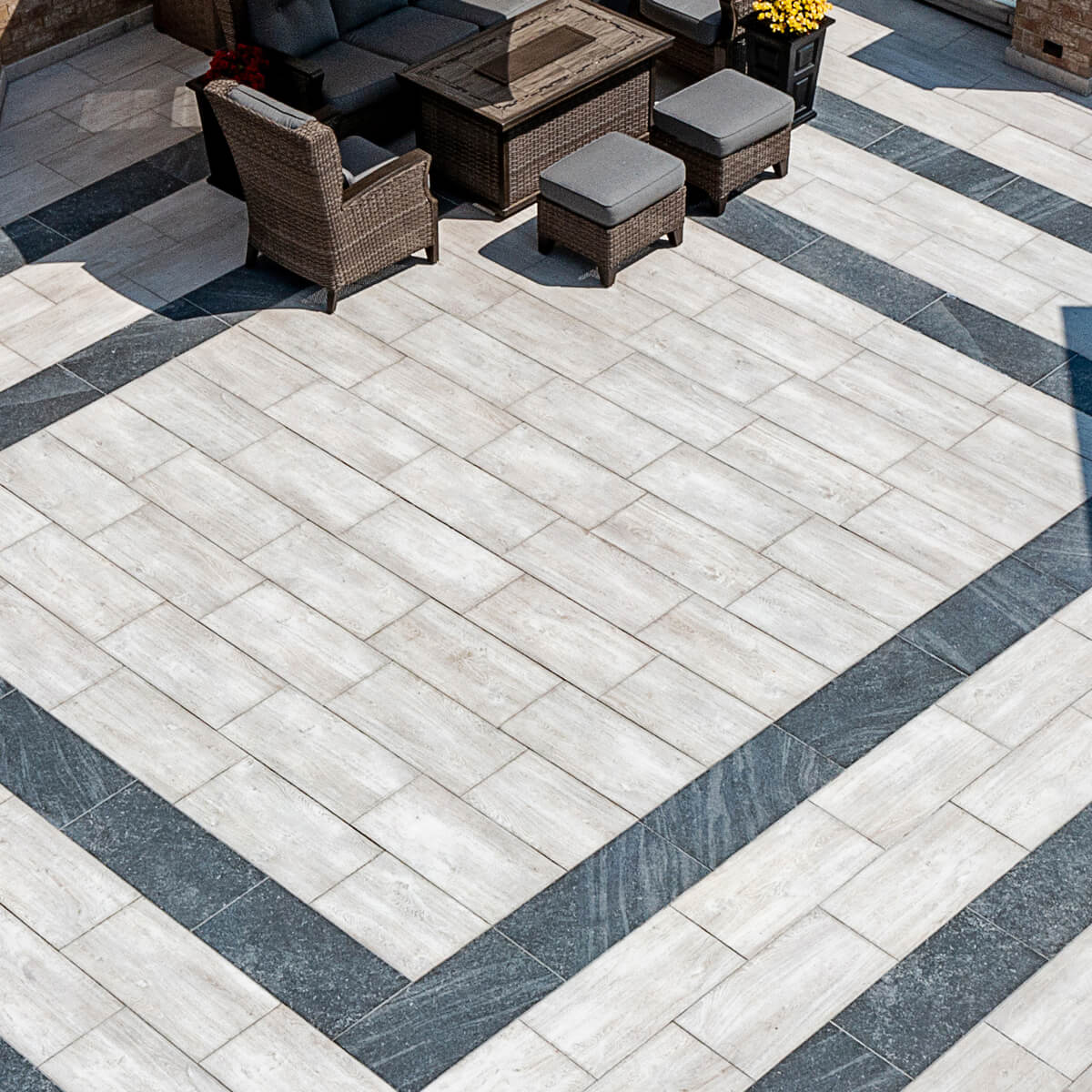 Unilock Porcelain Tile backyard patio pavers