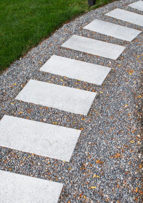 Spaced Unilock Paver Walkway